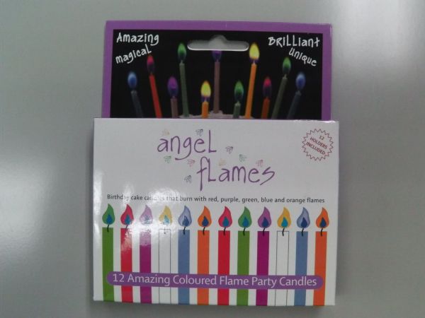 色付き炎ロウソク12本セット　台座付き　(1)_1