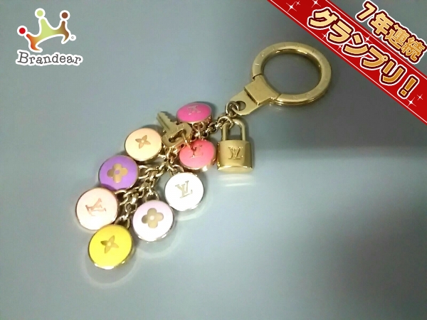 ルイヴィトン キーホルダー(チャーム) 美品 M65646 ローズ 真鍮