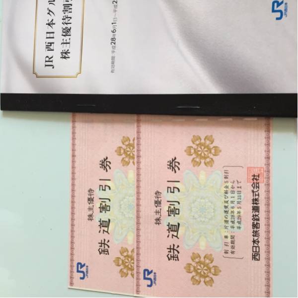 JR西日本 株主優待券2枚+グループ割引付属