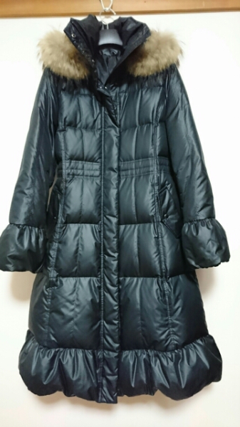 ダウンロングコート＊黒 11号 美品