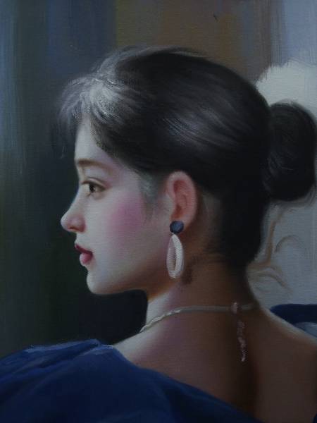 □ 村山 直儀 □ 《光るまなざし》 美人画 □ 油彩画・10号(人物画