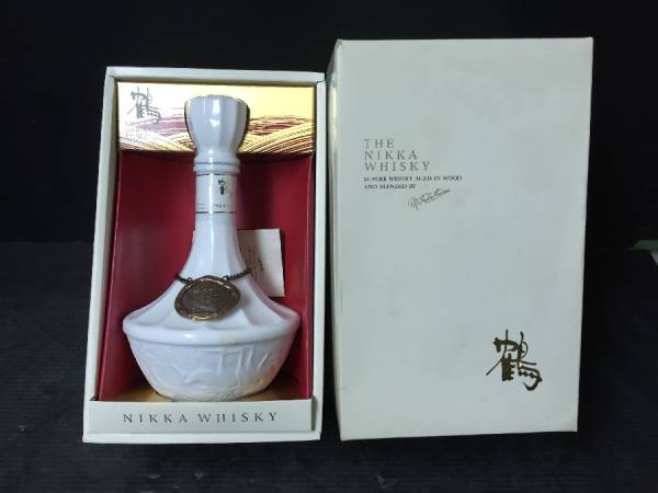 古酒 未開栓 NIKKA ニッカ ウイスキー 鶴 白 陶器 750ml 箱 未開封&gt