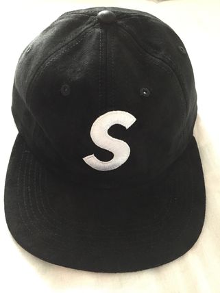 16AW Supreme Suede S-Logo 6 シュプリーム キャップ黒 Supreme Suede