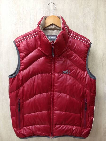 MILLET◆ダウンベスト/L/ポリエステル/RED