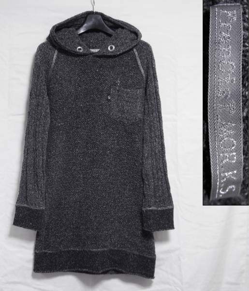 フランシストモークスフード付きワンピースサイズ０濃灰格安