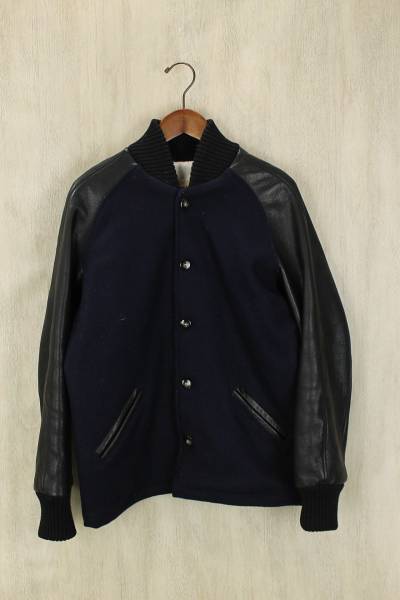 SKOOKUM◆スタジャン/38/コットン/NVY/毛玉有