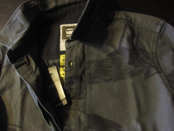 本物正規◆G-STAR RAW ジースター◆デニムシャツ 5811柄濃灰系/L