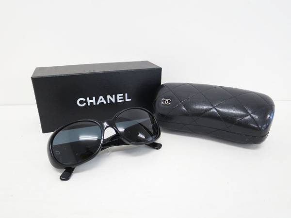 CHANEL シャネル 5113-A カメリアサングラス 黒 CCマークal1611a