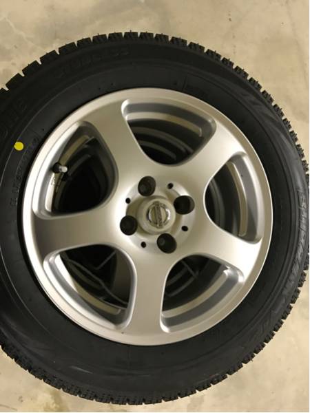 ブリジストンVRX4本未使用185/65R15、中古日産純正ホイール付き