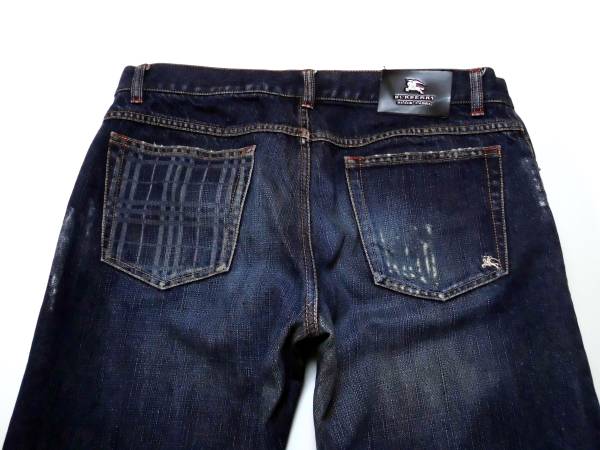 美品 バーバリーブラックレーベル 格子チェックデニムパンツ 79