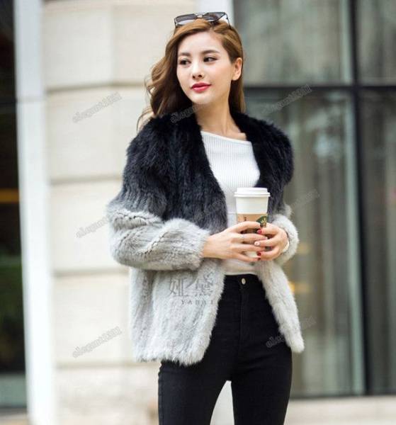 W高級 毛皮の宝石 ミンク ジャケット 編み込み コート