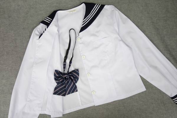 597【美品】3Ｌ 刺繍入 長袖セーラー・リボン付 CHOUETTE NANA◆