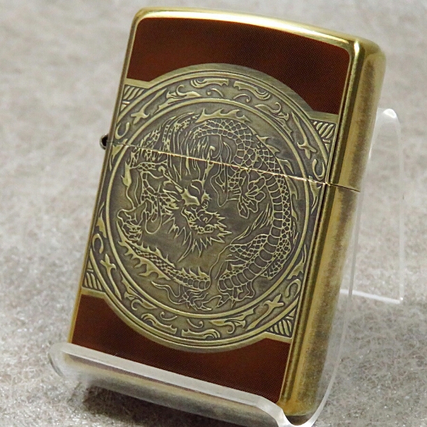 1スタ/ZIPPO/両面/ドラゴンエンブレム/BW&AG/ジッポ