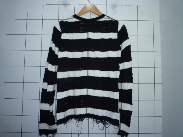 JUNYA WATANABE クラッシュ加工 ボーダー スウェット 薄手 JUNYA