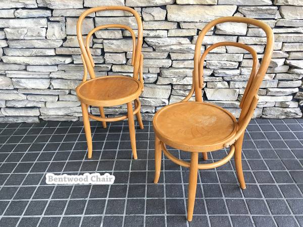 ベントウッドチェア アンティーク 2脚セット 曲げ木 彫刻 椅子ξ