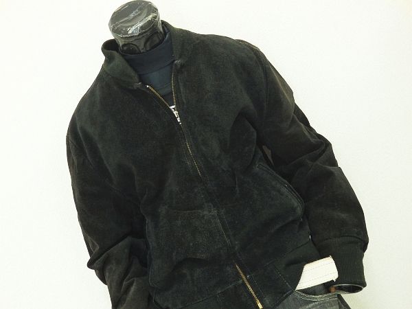 ★USA製SCHOTTショット327牛革スウェードレザージャケット40黒★