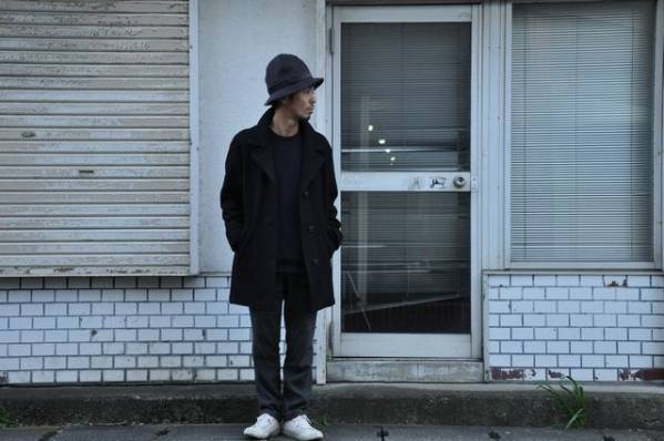 美品■100%ウールコート/チェスターコートUSED古着ブラック黒