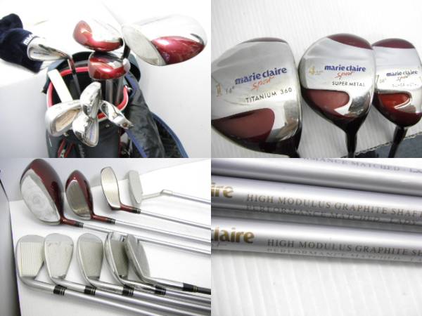 ij6735HI marie claire Sport ゴルフクラブ 8本セット ゴルフバッグ付 