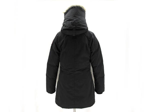 1円 美品 カナダグース ファー付 女性用 ダウンコート M 黒AK749