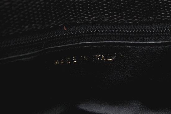 リザード型押し レザー 伊製 2WAY ショルダー バッグ ブラック