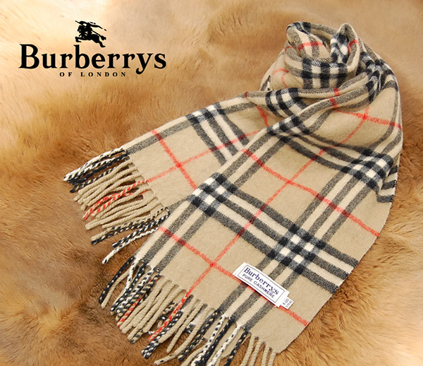 美品 バーバリー Burberrys ノバチェック 高級カシミヤマフラー