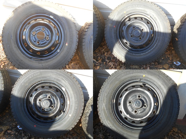 バリ山！145R12 6P.R.スタッドレス、スチールホイル付【中古】