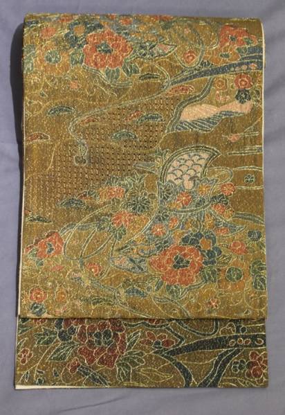 訪問着や付け下げに 正絹 スワトウ刺しゅう 全通柄 袋帯 ⑤