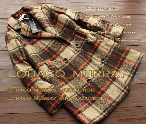 新品■レディース 英国チェック シャギー ジャケット コートXL茶