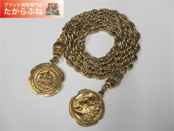 1円 シャネル ゴールド チェーンベルト ネックレス CHANEL シャネル