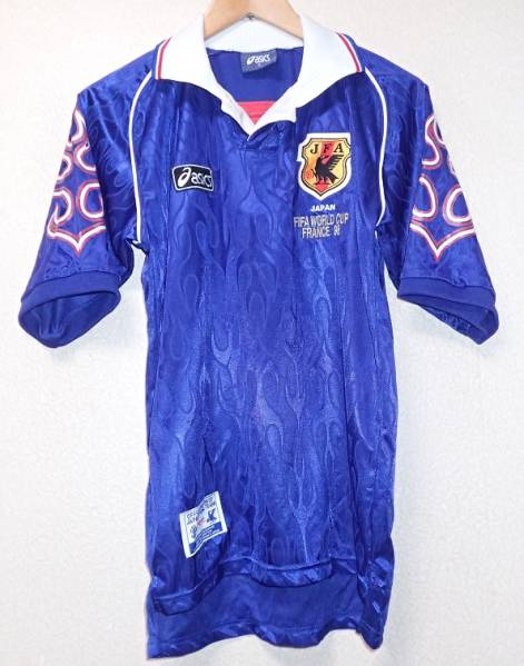 日本代表 asics フランスW杯 1998年 炎 サッカー 炎ユニフォーム 0 