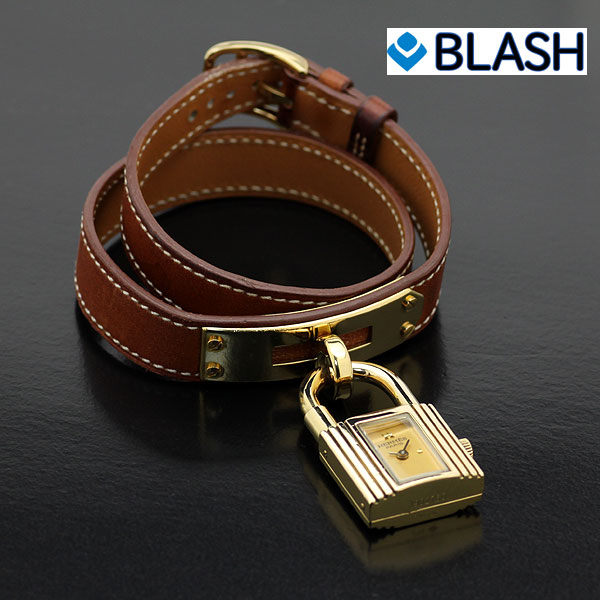 1円～ エルメス ケリーウォッチ ドゥブルトゥール G刻 茶 箱取