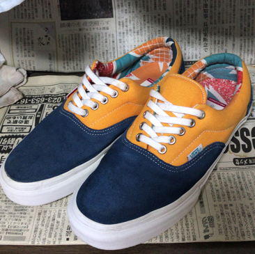 VANS ERA エラ ローカット スニーカー 紺ｘ橙 US8 26cm