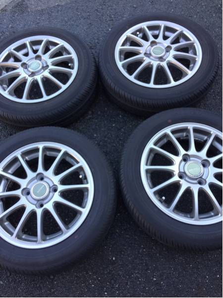 軽自動車 155/65/14 ノーマルタイヤアルミセット 4本 中古品