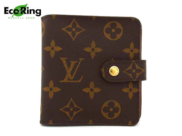 1円 美品 ヴィトン M61667モノグラム コンパクトジップ財布AU197