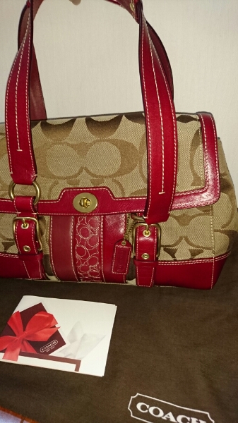 コーチトートバックワインレッド、ボルドー色。一回使用☆ COACH 