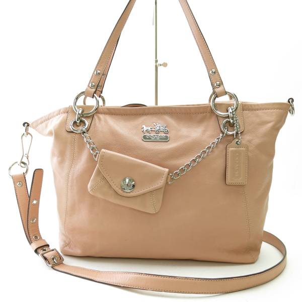 コーチ COACH レザー製 2WAY トート バッグ 14832 ピンク系 SS54