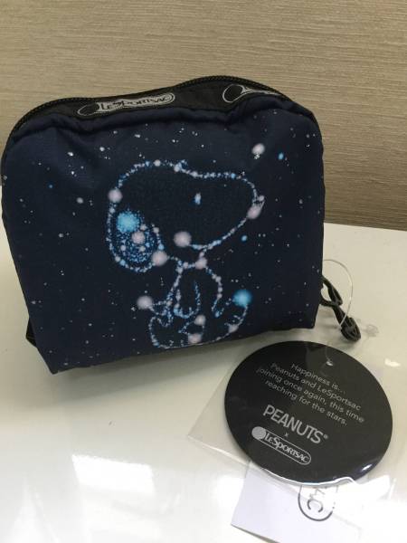 レスポートサック　スヌーピースターズSM　スクエアコスメ