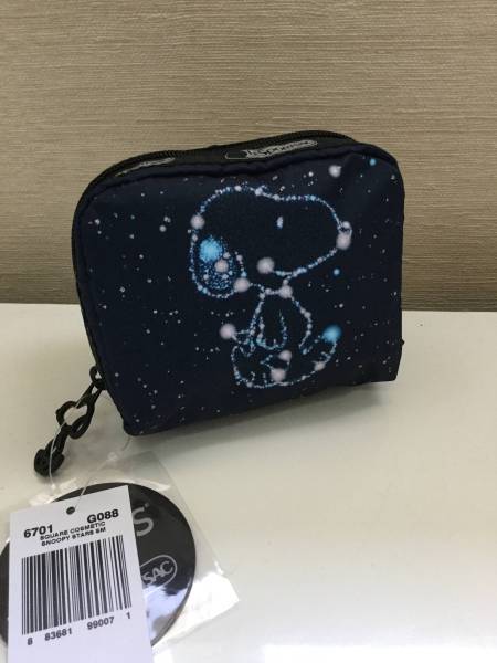 レスポートサック　スヌーピースターズSM　スクエアコスメ