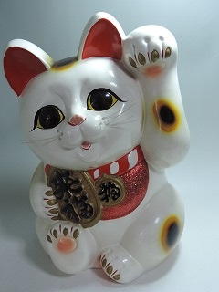 SALE，新品 昭和レトロ 陶器招き猫 左手 貯金箱 置物 高さ30cm(和風)｜売買されたオークション情報、yahooの商品情報をアーカイブ公開 - オークファン 和風