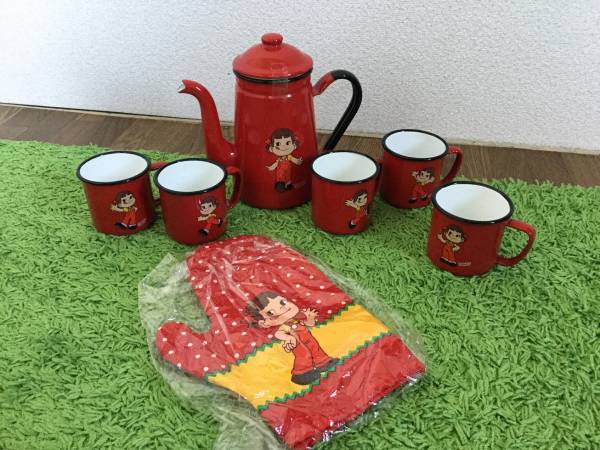 当時 非売品? ホーロー 不二家 ペコちゃん マグカップ まとめて