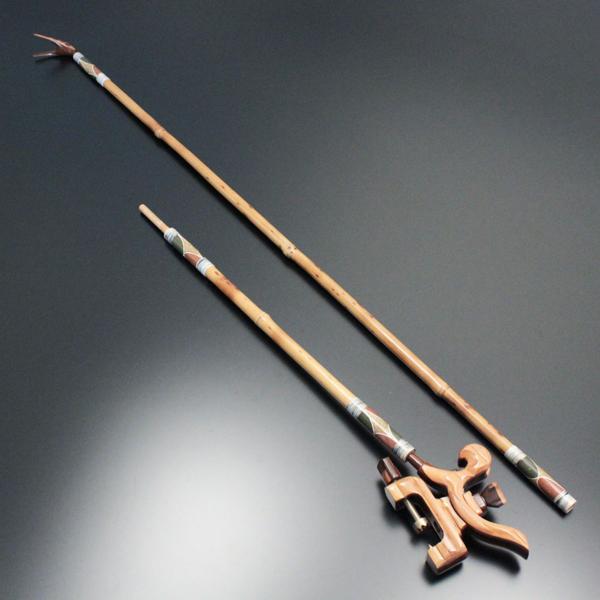 ダイシン へらぶな釣り具 [DAISHIN] 花竹1本半竿掛 竹張弓万力