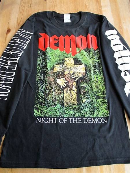 DEMON 長袖Ｔシャツ night of the demon 黒Ｓ ロンＴ / nwobhm metallica venom iron maiden holocaust
