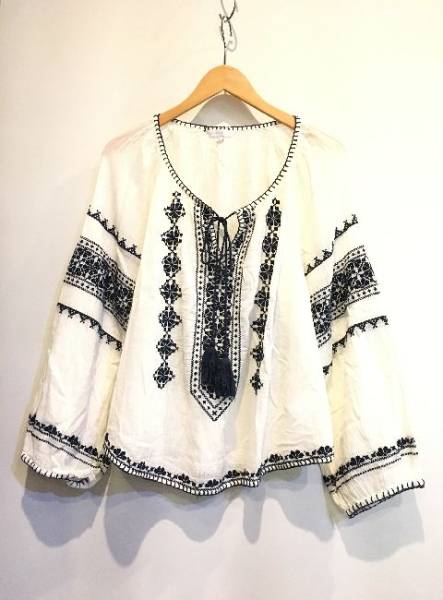 ★STAR MELAブラウス★ドゥーズィエムクラス Deuxieme 二子玉) STAR MELA ドゥーズィエム 16SS 刺繍 ブラウス S