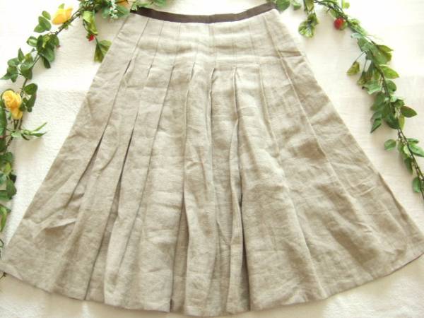 389☆マーガレットハウエル リネンプリーツスカートⅡ