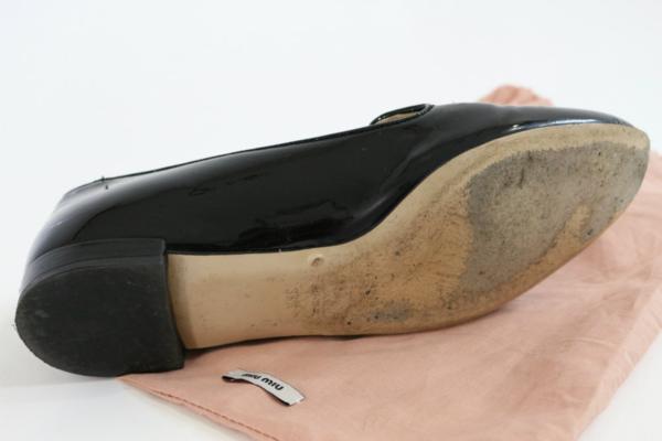 MIUMIU ビジューオープントゥバレーシューズ シルバー 361/2 23.5 MIU