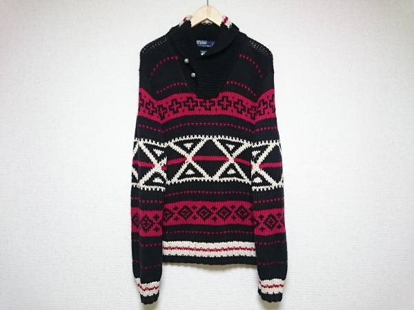 POLO ラルフローレン ショールカラー ハンドニット ネイティブ