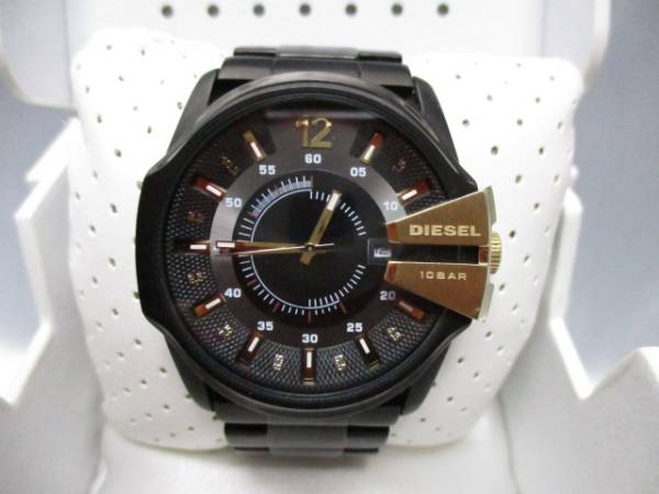 DIESEL ディーゼル DZ-1209 マスターチーフ メンズ 腕時計 SS QZ 元箱付 余りコマ3コマ付き 作動品 美品中古_1