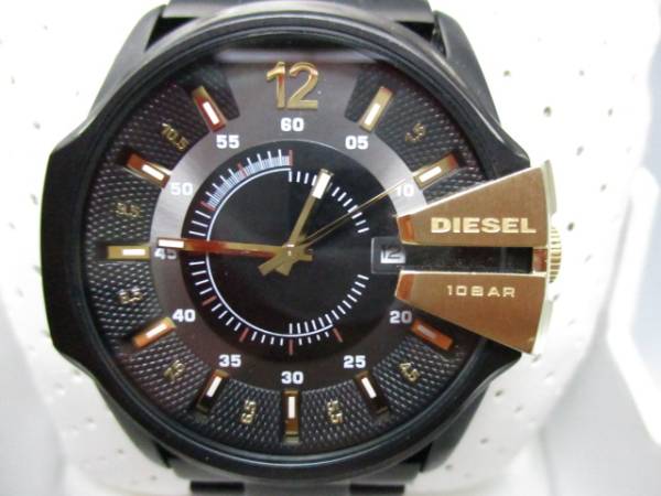 DIESEL ディーゼル DZ-1209 マスターチーフ メンズ 腕時計 SS QZ 元箱付 余りコマ3コマ付き 作動品 美品中古_3