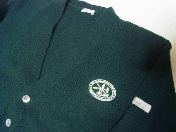 上質♪◆パパスPAPAS◇刺繍ニットカーディガン緑L
