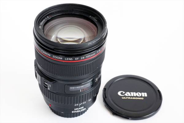 ジャンク】Canon EF24-105mm F4L IS USM＋元箱，フードほか (パシュﾎﾟ